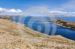 Beach on the Isla del Sol on Lake Titicaca in Bolivia