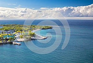 Beach of Isla Roatan in Honduras