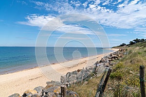 Beach on the island of Noirmoutier en lâ€™Ile in Pays de la Loire, region in western France