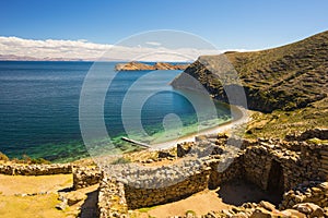 Beach on Island of the Sun, Titicaca Lake, Bolivia