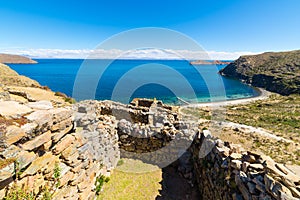 Beach on Island of the Sun, Titicaca Lake, Bolivia