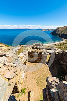 Beach on Island of the Sun, Titicaca Lake, Bolivia