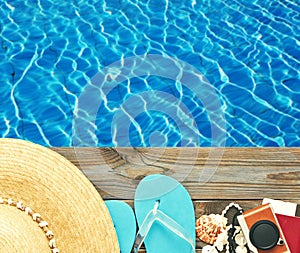 Beach items at pool