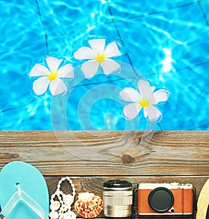 Beach items at pool