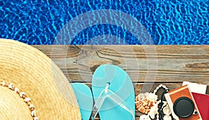 Beach items at pool