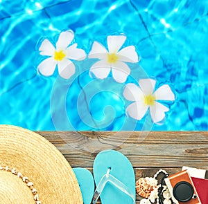 Beach items at pool