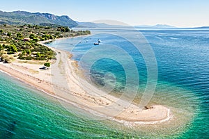 The beach Kavos at Lichadonisia complex in Evia, Greece