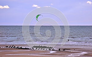 Beach kite surfer