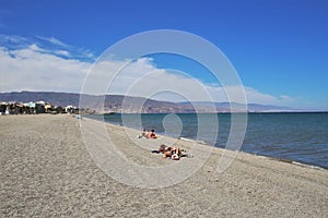 Beach La Bajadilla from Roquetas de Mar Almeria Andalusia Spain photo