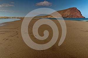 Beach of La Tejita with Roja Mountain (Red Mountain)