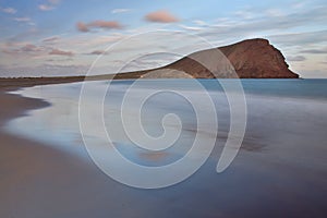 Beach of La Tejita with Roja Mountain (Red Mountain) photo