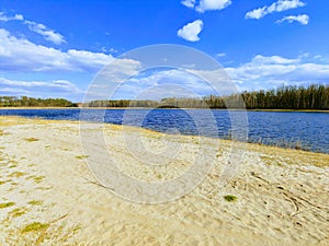 The beach by the lake
