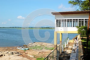 The beach at lake and restaurant