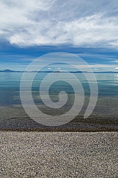 Beach on Lake Taupo, North Island, New Zealand