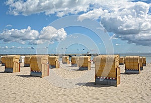 Beach and Landing Stage,Dahme,baltic Sea,Germany