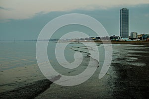 Beach landscape in fall season