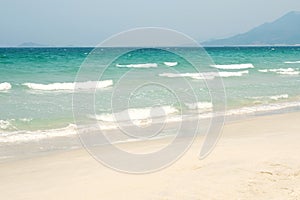 Beach landscape. Wave on coastaline