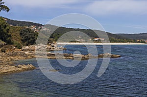 The beach Langosteira and the nature of Fisterra, at the Atlantic coast of Galicia, in Spain.