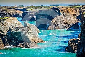 Beach of Las Catedrales or As Catedrais, Ribadeo, Galicia, Spain