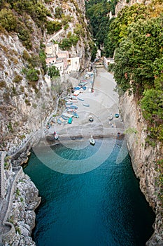 Beach life at Furore beach, Amalfi