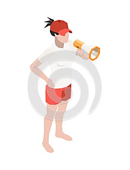 Beach Lifeguard Megaphone Composition