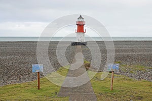 Beach lighthouse on Isle of Man