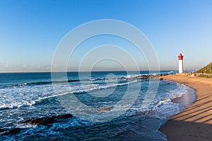 Beach Lighthouse Ocean Horizon Landscape