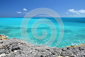 A beach of Little Exuma, Bahamas