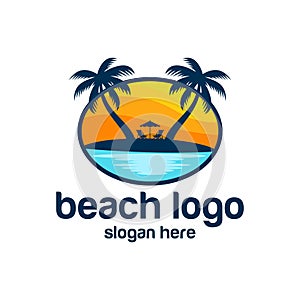 Beach logo design vector