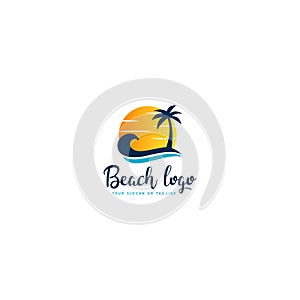 Beach logo design vector