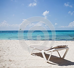 Beach lounger at Cancun beach