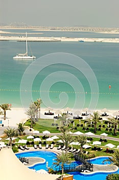 Beach at luxurious hotel