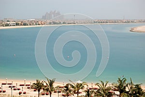 The beach at luxury hotel on Palm Jumeirah