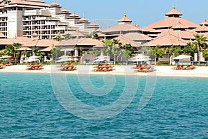 Beach of the luxury Thai style hotel on Palm Jumeirah