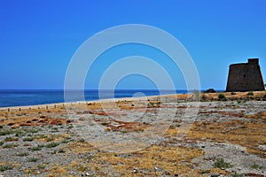 Beach of the Macenas from Mojacar Almeria Andalusia Spain