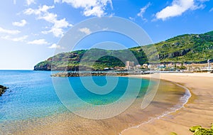 Beach on Machico bay, Madeira Island, Portugal