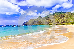 Beach on Machico bay, Madeira Island, Portugal