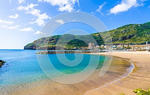 Beach on Machico bay, Madeira Island, Portugal photo