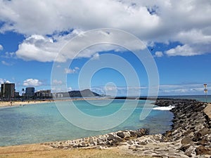 Beach on Magic Island in Ala Moana Beach Park