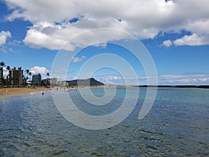 Beach on Magic Island in Ala Moana Beach Park