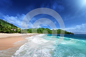 Beach at Mahe island, Seychelles