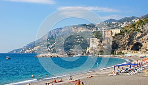 The beach at Maiori, Amali Coast, Italy photo