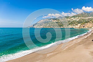 Beach of Maiori town, Amalfi coast, Campagnia region, Italy