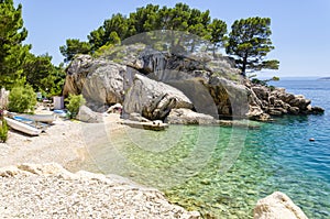 Beach in Makarska Riviera, Dalmatia, Croatia