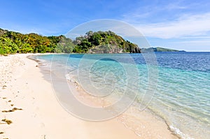 On the beach in Mana Island, Fiji