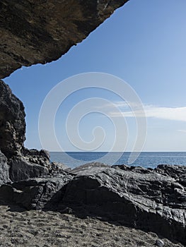 Beach of Marina di Camerota from the cave