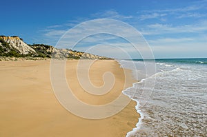 The beach of Mazagon, Huelva, Spain