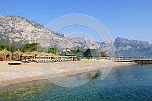 Beach at Mediterranean Sea, Antalya, Turkey