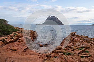 Beach on the Mediterranean Sea. Punta Don Diego, Sardinia, Italy. Background