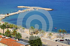 Beach of Menton in France